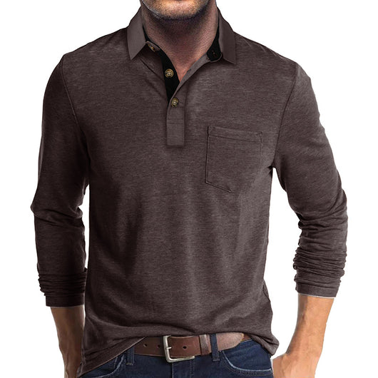 Camiseta Térmica de Cuello Solapa Manga Larga para Hombre - Image 4