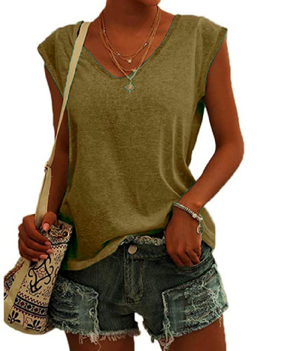 Blusa Suelta con Cuello en V - Diseño Minimalista Europeo y Americano para Mujer - Image 15