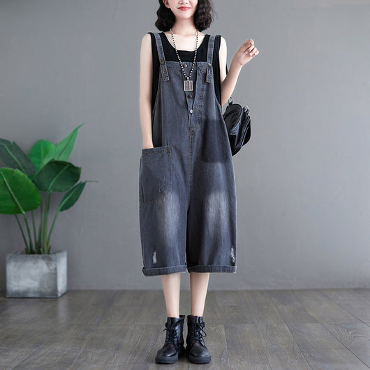 Overol Denim Talla Grande para Mujer - Diseño Holgado y Casual - Image 3