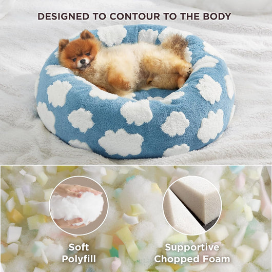 Cama Donut para Gatos y Perros Pequeños - Cama Calmante Moderna con Funda Jacquard Suave - Image 6