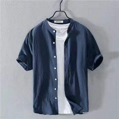 Camisa de Lino Japonés para Hombre Cuello Alto - Image 19
