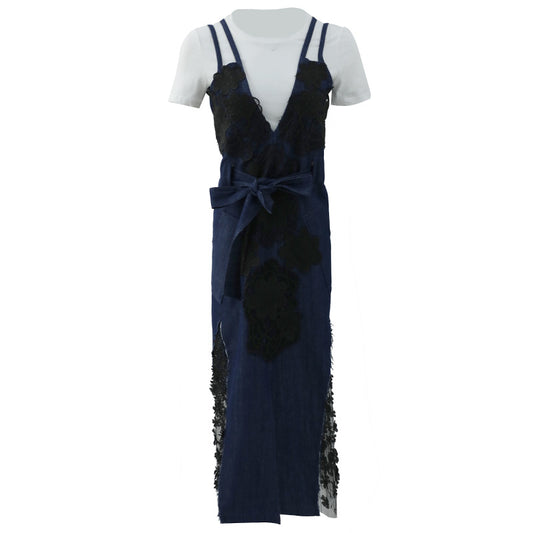 Vestido Denim Estilo Occidental con Tirantes - Conjunto Dos Piezas para Verano