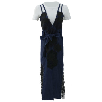 Vestido Denim Estilo Occidental con Tirantes - Conjunto Dos Piezas para Verano