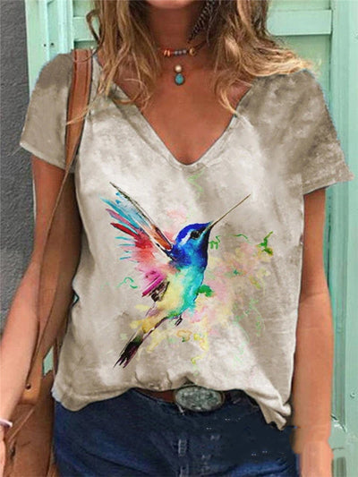 Playera Casual Mujer con Estampado Digital 3D Manga Corta Verano - Image 10