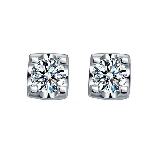 Aretes de Diamante Moissanita con Cabeza de Toro Elegante y Minimalista
