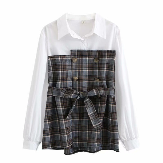 Camisa Cuadriculada de Manga Larga con Diseño Superpuesto - Image 12