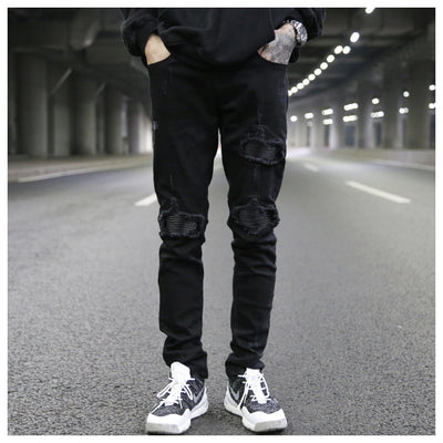 Jeans Slim Fit Elásticos con Parches de Costura PU - Image 12
