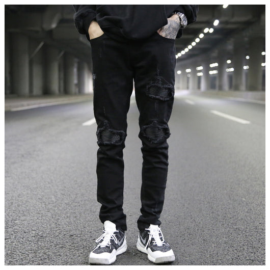 Jeans Slim Fit Elásticos con Parches de Costura PU - Image 12