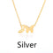 Butterfly pendant letter necklace Plateado I