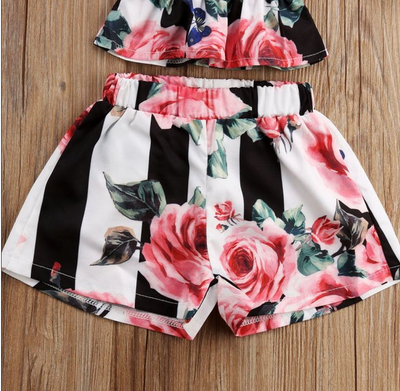Conjunto de Tops y Shorts a Rayas para Niñas - Image 10