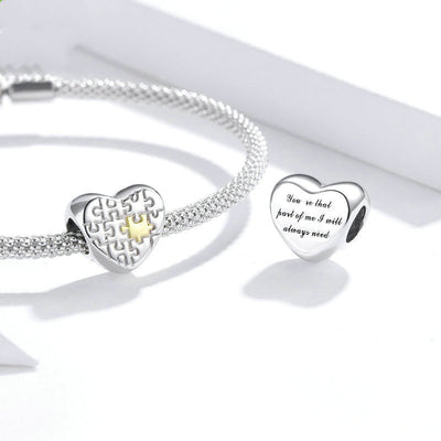 Dije Puzzle Corazón Plata S925 - Pulsera DIY Personalizable - Image 10