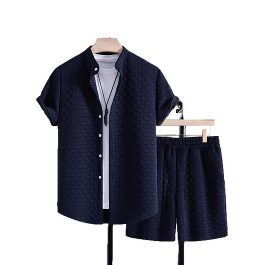 Camisa Casual Jacquard de Manga Corta para Hombre - Image 5