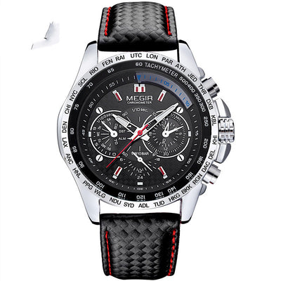 Reloj Cronógrafo Multifuncional de Acero Luminoso con Movimiento de Cuarzo - Image 3