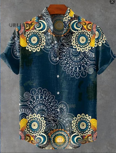 Camisa Cardigan Suelta con Estampado Abstracto 3D y Cuello de Pie - Image 11