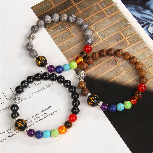 Pulsera de Piedras Naturales con los Siete Chakras
