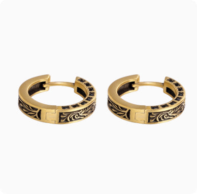 Aretes Hip Hop Plata 925 Vintage Dorados para Hombre - Image 9