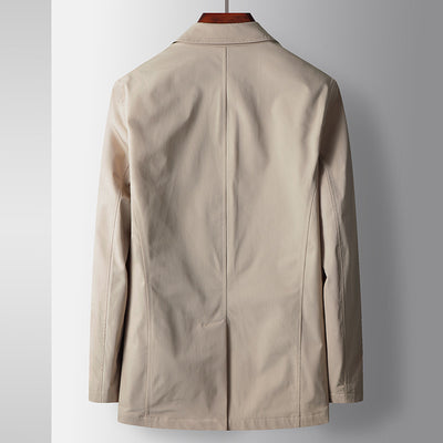 Abrigo Tipo Trench Doble Botonadura Lujo Ligero para Hombre - Image 4