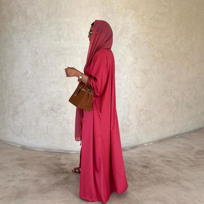Vestido Abaya de Satén Suave - Moda Elegante Oriente Medio - Image 19