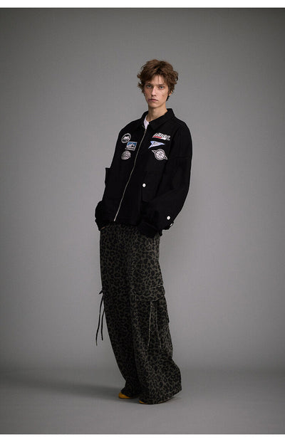 Pantalones Vintage Estampado Leopardo Cintura Alta con Bolsillos Grandes - Image 14
