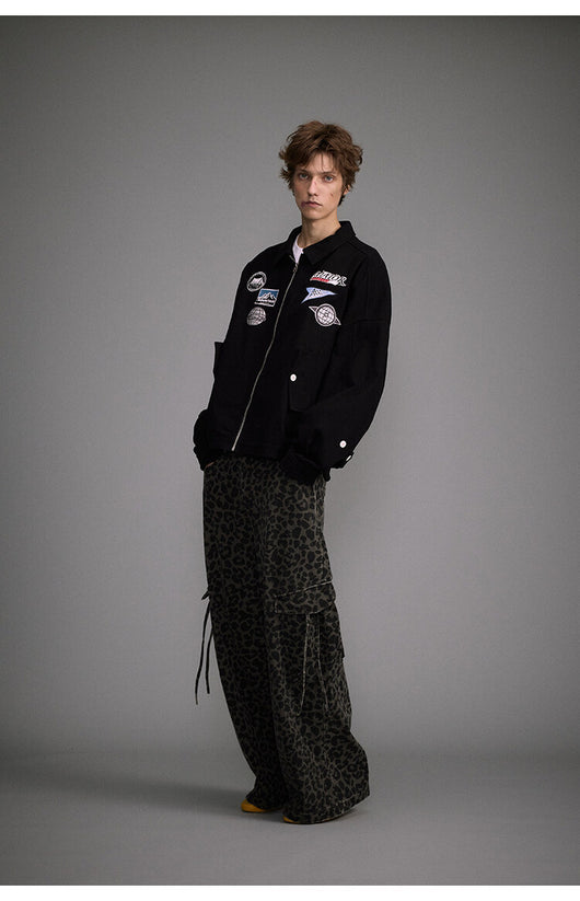 Pantalones Vintage Estampado Leopardo Cintura Alta con Bolsillos Grandes - Image 14
