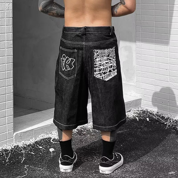 Shorts de Mezclilla Holgados para Hombre - Estilo Costa Oeste Estadounidense