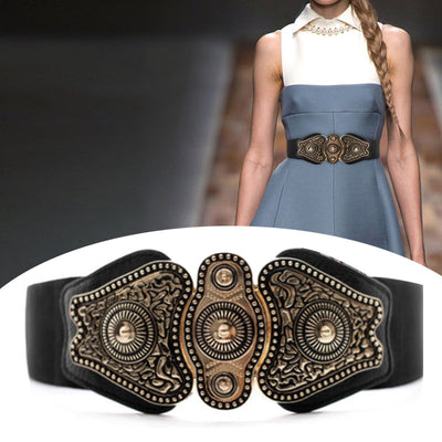 Vestido Pasarela con Cinturón Ancho Europeo Americano - Image 12