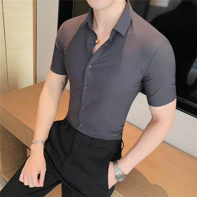 Camisa Deportiva Elástica de Manga Corta para Hombre - Image 29