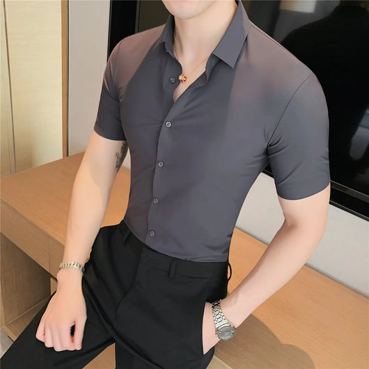Camisa Deportiva Elástica de Manga Corta para Hombre - Image 29