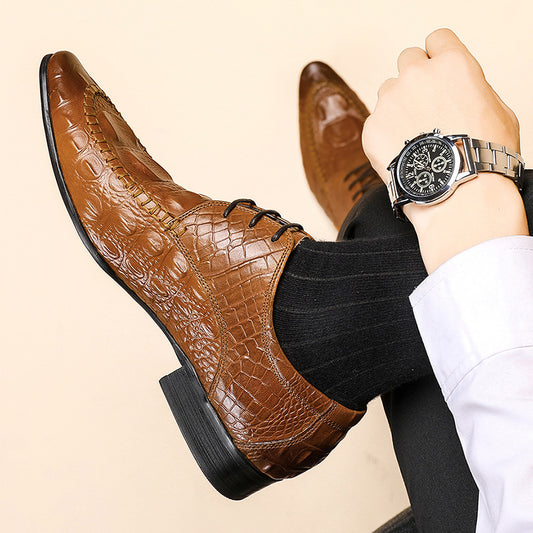 Zapatos de Vestir Hombre Patrón Cocodrilo Estilo Británico