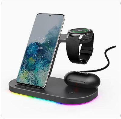 Cargador Inalámbrico Vertical 3 en 1 - Base de Carga para Teléfono, Auriculares y Reloj - Image 9