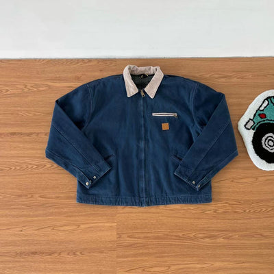 Chaqueta de Cuero con Cierre Tooling Corta y Ancha para Hombre - Image 9