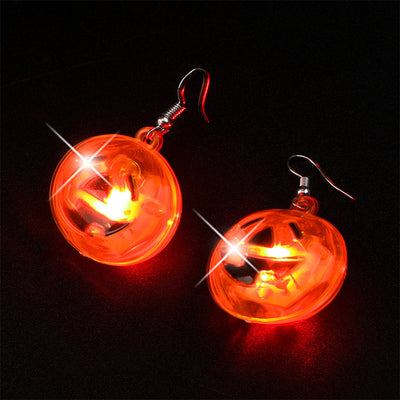 Aretes LED Luminosos Temática Halloween - Diseño Calabaza y Fantasma