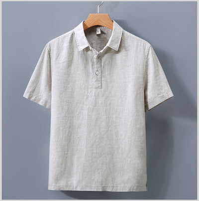 Camisa de Lino Puro para Hombre con Cuello Italiano - Image 14