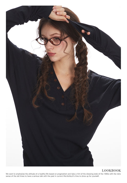 Blusa Elegante de Manga Larga con Cuello en V y Cintura Ajustada - Image 14