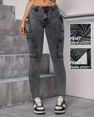 Jeans Elegantes con Tela Multielástica e Impresión Digital Denim - Image 11