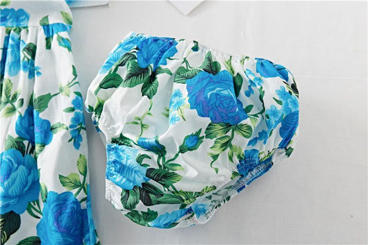 Vestido Infantil de Algodón con Volantes y Estampado Floral - Image 6