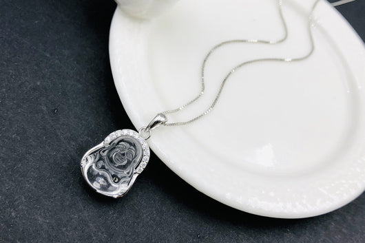 Collar de Plata Estilo Étnico con Colgante Buda Diamantado - Image 9