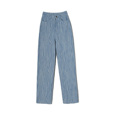 Jeans Tiro Alto Slim Fit Desteñido Tie-dye Azul Oscuro - Image 7