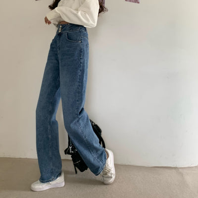 Jeans Cintura Alta Mujer Sueltos Versátiles - Image 7