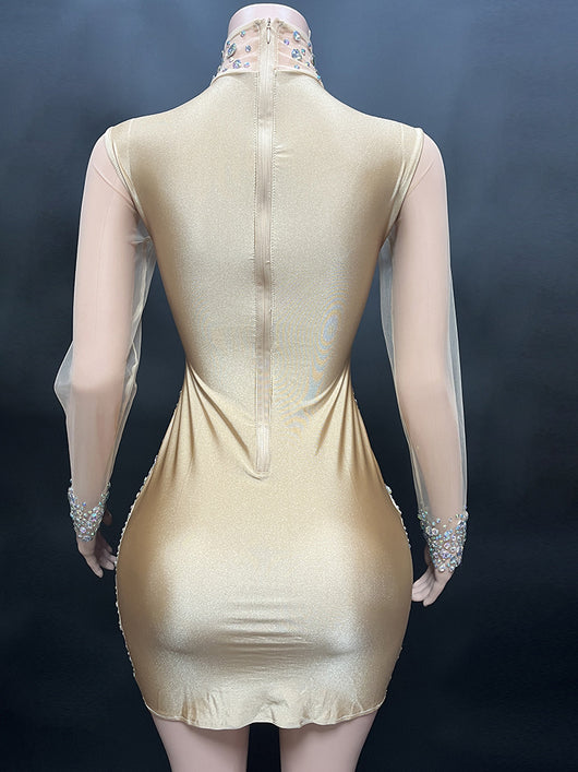 Vestido Corto Slim con Cuello Gasa y Cierre de Cremallera - Image 18
