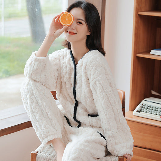Pijama Cardigan Mujer Térmico Floral Suave - Conjunto Casa Acolchado - Image 7