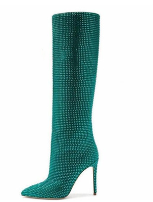 Botas Altas de Tacón Stiletto con Cristales para Mujer - Image 13