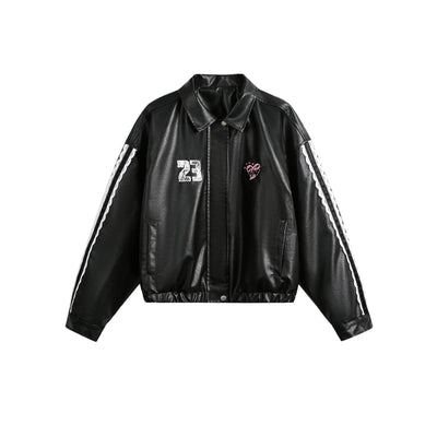 Chaqueta de Solapa Negra con Encaje y Bordado Love Number para Mujer - Image 27