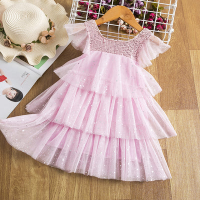 Vestido de Niña con Lentejuelas y Malla Brillante - Image 36