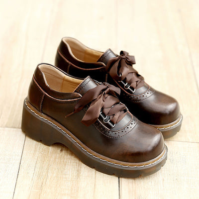 Zapatos Escolares Plataforma en Cuero para Mujer - Image 3