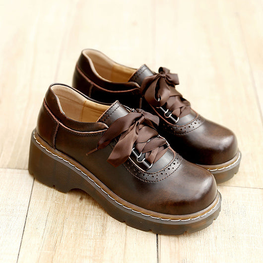 Zapatos Escolares Plataforma en Cuero para Mujer - Image 3