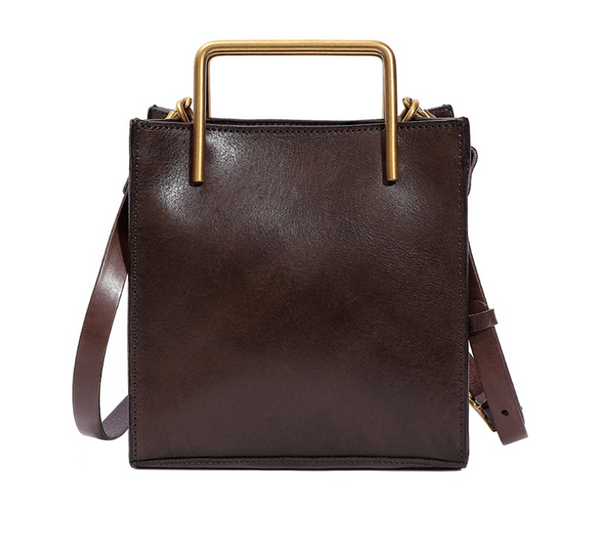 Bolso Bandolera de Cuero Curtido Vegetal Italiano Artesanal Retro
