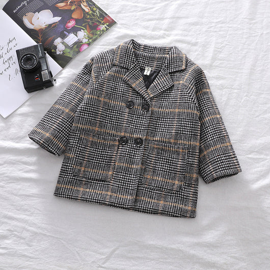Abrigo Cuadrille Sólido para Niño Otoño Invierno - Image 7