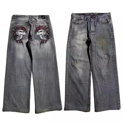Jeans Anchos Estilo Vintage Desgastado para Hombre - Diseño Workwear Casual - Image 5