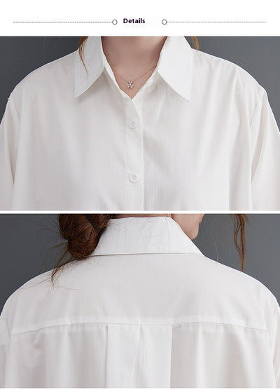 Vestido Camisero Holgado de Doble Capa con Malla Irregular - Image 28